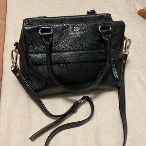 Kate Spade purse - black / gold hardware - with hand and shoulder strap